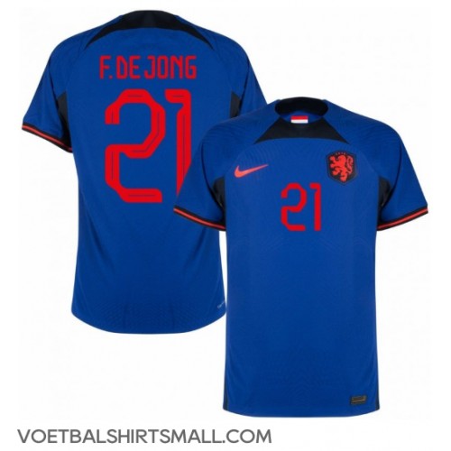 Nederland Frenkie de Jong #21 Voetbalkleding Uitshirt WK 2022 Korte Mouwen